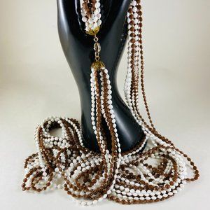 Amazing vintage Hong Kong 1960's multi strand sparkle plastic bead necklace